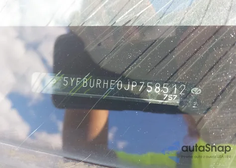 2018 Toyota Corolla Le from USA, damaged, VIN 5YFBURHE0JP758512